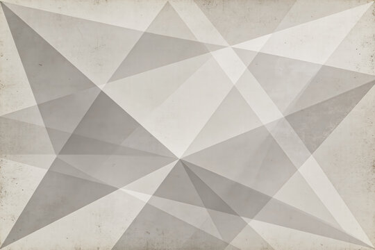 A vintage-inspired abstract geometric pattern made of overlapping triangles in muted neutral tones, suitable as a backdrop or design element.