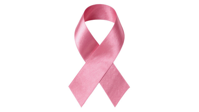 Pink satin ribbon awareness symbol, isolated on transparent background