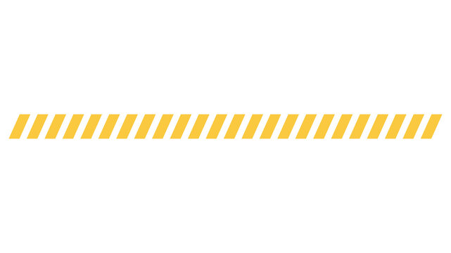 Yellow caution stripes isolated on transparent background