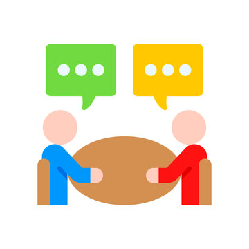 Discussion Icon Flat Color Style