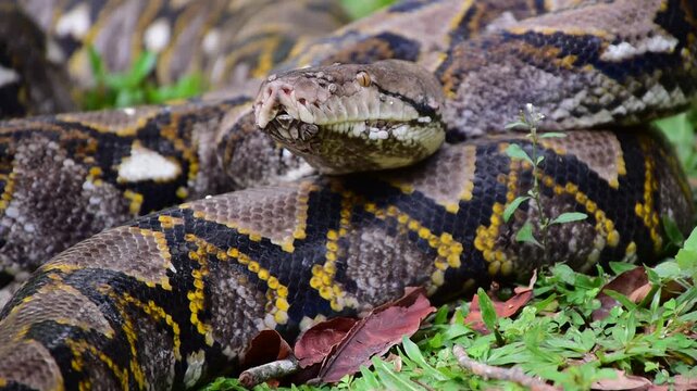Python Snake  A python is a large reptile that slithers on the ground  Reticulated python