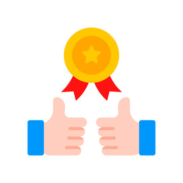 Reputation Icon Flat Color Style