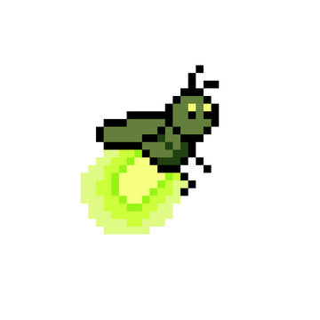 Pixel Art Glowing Firefly