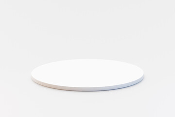 Fototapeta na wymiar White podium product display stand with platform stage mockup isolated on white background