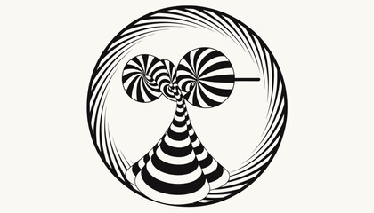 Fototapeta premium black and white abstract geometric illustration