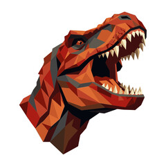Low Poly Geometric T-Rex Dinosaur Head Illustration © Sego