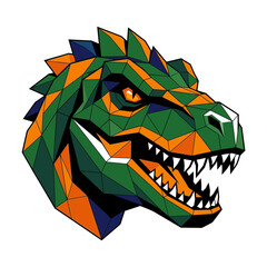 Low Poly Geometric T-Rex Head Illustration Isolated © Sego