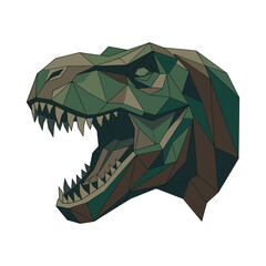 Low poly geometric T-Rex head illustration © Sego