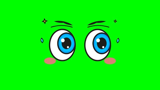 Cartoon Eyes Animation with Blinking Character Facial Expression