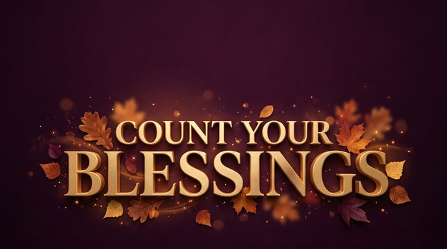 Autumn leaves and thanksgiving typography with a warm color palette