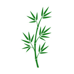Fototapeta premium Minimalist Green Bamboo Plant Stalk Vector Illustration