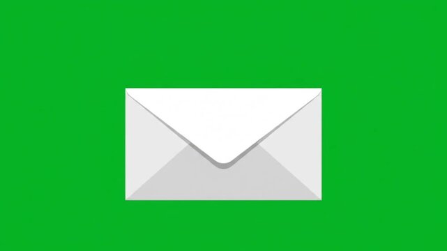 Flat email envelope animation on green screen
