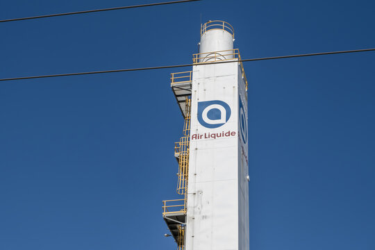 Air Liquide industrial gas facility tower in Melbourne, Victoria, Australia. Air Liquide is the second largest global supplier of industrial gases by revenues 