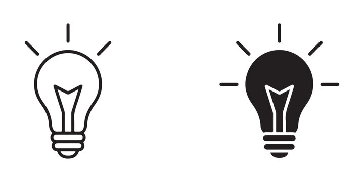 Lightbulb Icons Showing Idea Concept With One Filled And One Empty Design Isolated On Transparent Background