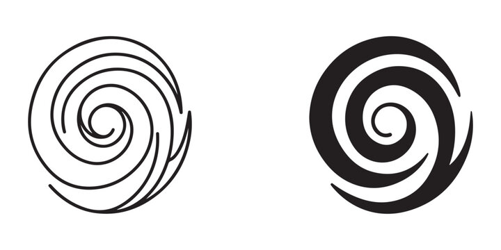 abstract spiral designs with Minimalist contrasting line weights for modern graphic illustrations