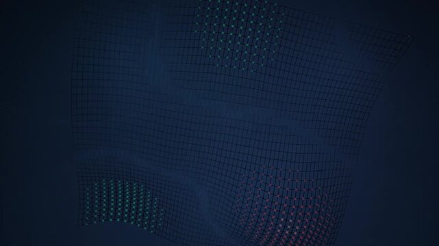 Abstract grid with red and green dots