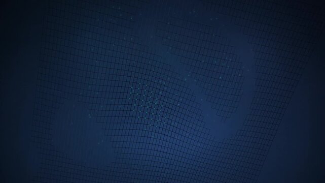 Dark blue abstract grid background with subtle light effects