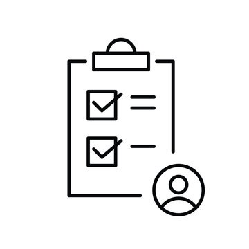 Task manager user, to-do list user. Pixel perfect, editable stroke vector icon