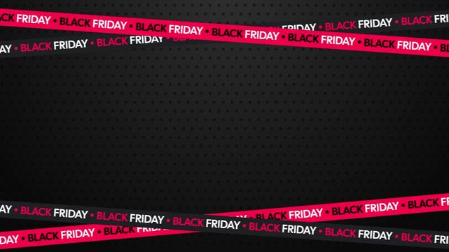 Exciting Black Friday Shopping Event Background with Bold Promotional Ribbons and Dotted Pattern