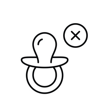 Pediatric restrictions, infant care exclusion. Pixel perfect, editable stroke vector icon