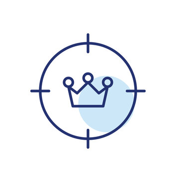 Premium goal achievement, exclusive target access. Pixel perfect, editable stroke vector icon