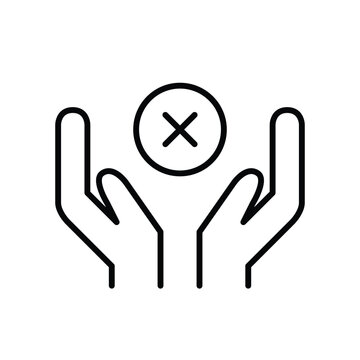 Cross in hands. Pixel perfect, editable stroke vector icon