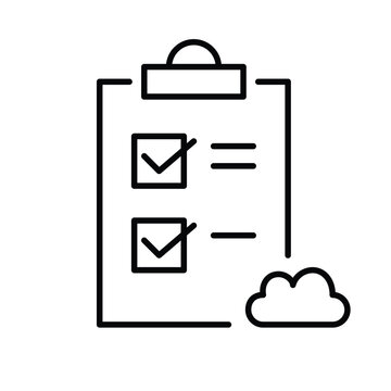 Cloud task, digital planning, synced agenda. Pixel perfect, editable stroke vector icon