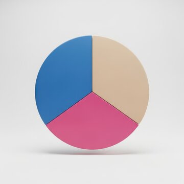 3d pie chart graphic isolated on white background