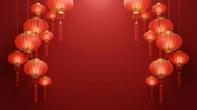 Festive red lanterns illuminate a vibrant chinese national day celebration background for october 1st
