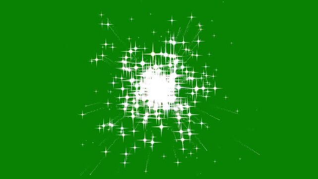 Fast digital glitter particle animation, minimalist white star twinkle loop, clean line glitter animation, modern vector sparkle doodle, flat graphic design light trail, simple glowing motion,