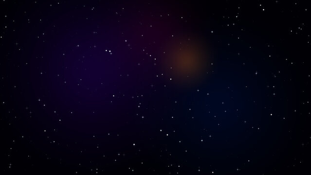 Dark space environment with twinkling stars and soft colored nebula light illustration