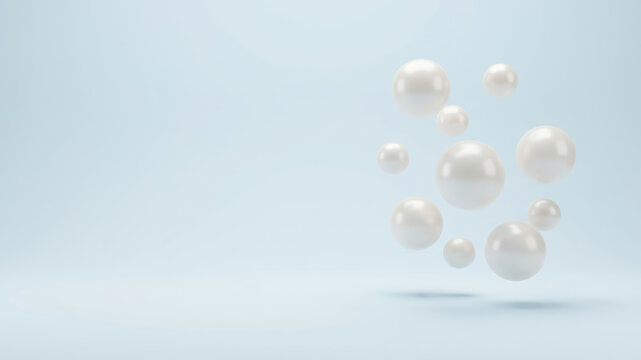 Abstract technology background with floating white sphere and soft shadow creating calm futuristic design for digital concept