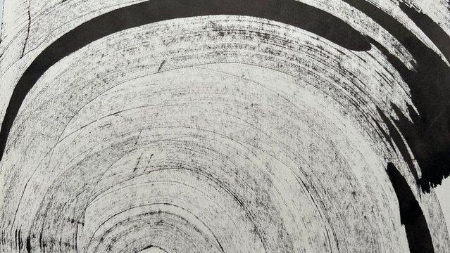 washi-textured background material, large water flow drawn in ink, monochrome curved lines, big wave lines