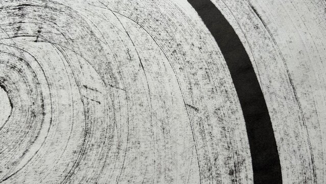 washi-textured background material, large water flow drawn in ink, monochrome curved lines, big wave lines