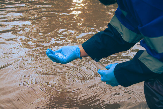 Water quality assessment through field sampling and laboratory analysis by environmental officials.