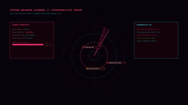 Malware Scan Radar Vulnerability Detection HUD Loop