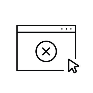 Web page restriction, site ban. Pixel perfect, editable stroke vector icon