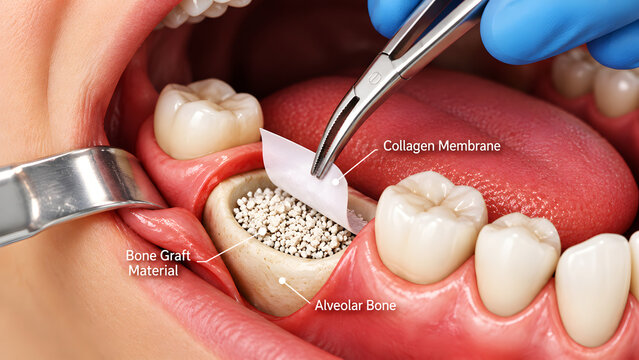 Dental professional performing a scaling and root planing procedure on a patient