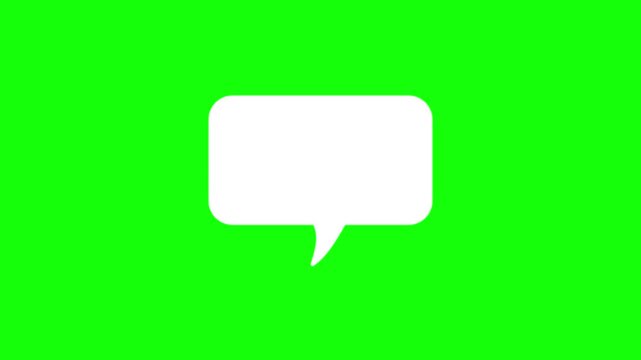 White speech bubbles appearing on a green screen background