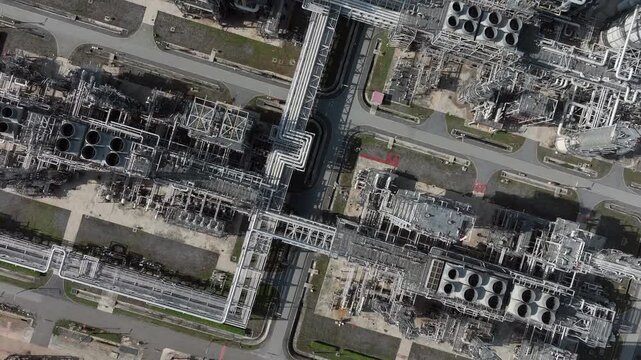 Aerial view oil refinery, Refinery plant, Refinery factory.