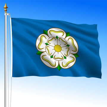 Yorkshire county waving flag, United Kingdom, vectorized file