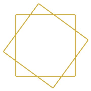 Elegant Overlapping Gold Square and Diamond Geometric Frame