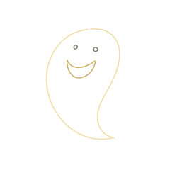 シンプルなおばけの線画イラスト © Yui