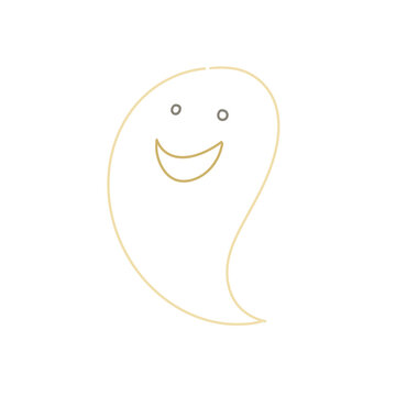 シンプルなおばけの線画イラスト