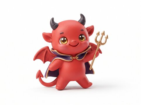 Cute devil with trident