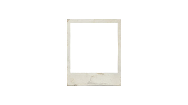 Vintage blank polaroid photo frame isolated on transparent background