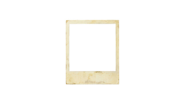 Vintage polaroid photo frame isolated on transparent background