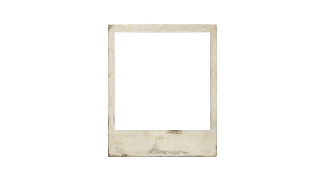 Old polaroid frame isolated on transparent background