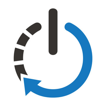 Reboot or restart logo icon technology,  simple flat design vector.