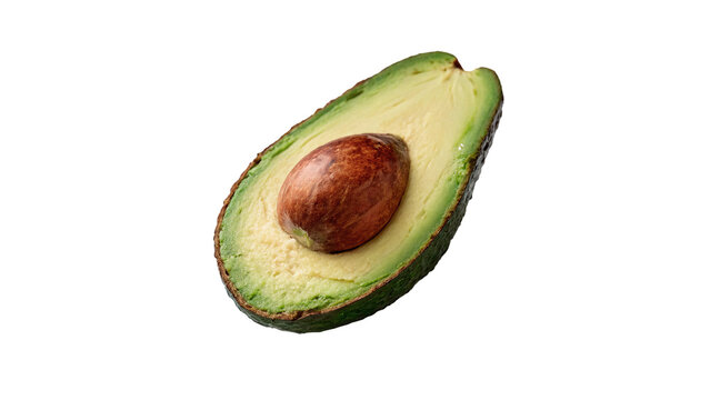 Fresh ripe avocado cut in half showing detailed core textured seed pit